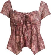 BDG Urban Outfitters Piper Asymmetric Sheer Lace Top