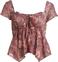 BDG Urban Outfitters Piper Asymmetric Sheer Lace Top