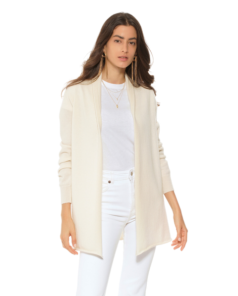 Long Open Front Pure Cashmere Cardigan