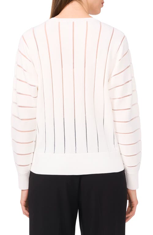 Halogenr Halogen(r) Sheer Stripe Sweater In New Ivory