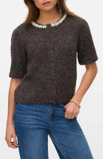VERO MODA Ocean Pearly Short Sleeve Cardigan