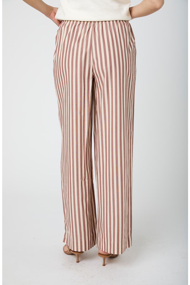Stripe Pull-On Pants, Alternate, color, ECRU/ CAFE STRIPE