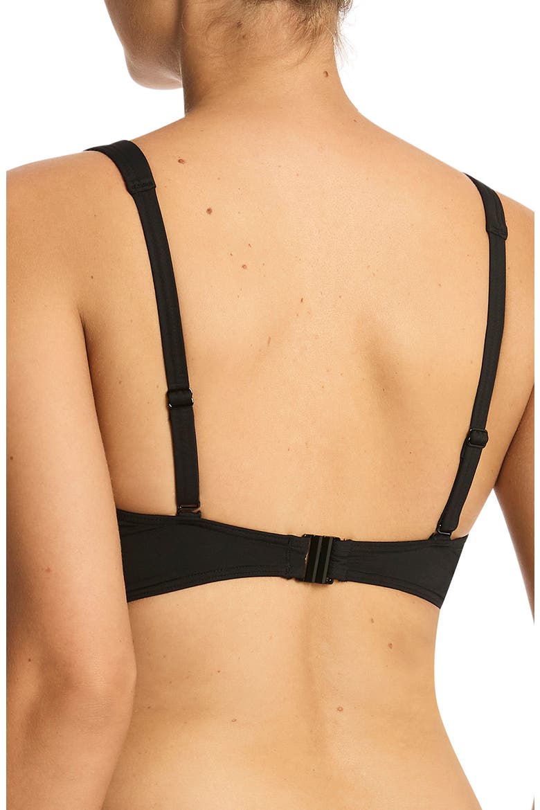 Cross Front Bra Swim Top, Alternate, color, BLACK