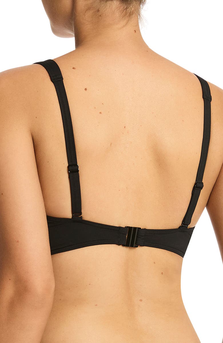 Sea Level Cross Front Bra Swim Top, Alternate, color, Black
