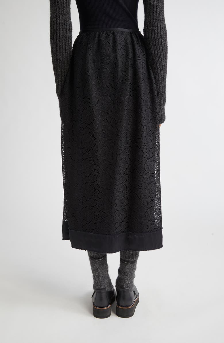 Meruert Tolegen Carnation Lace Column Skirt, Alternate, color, Black