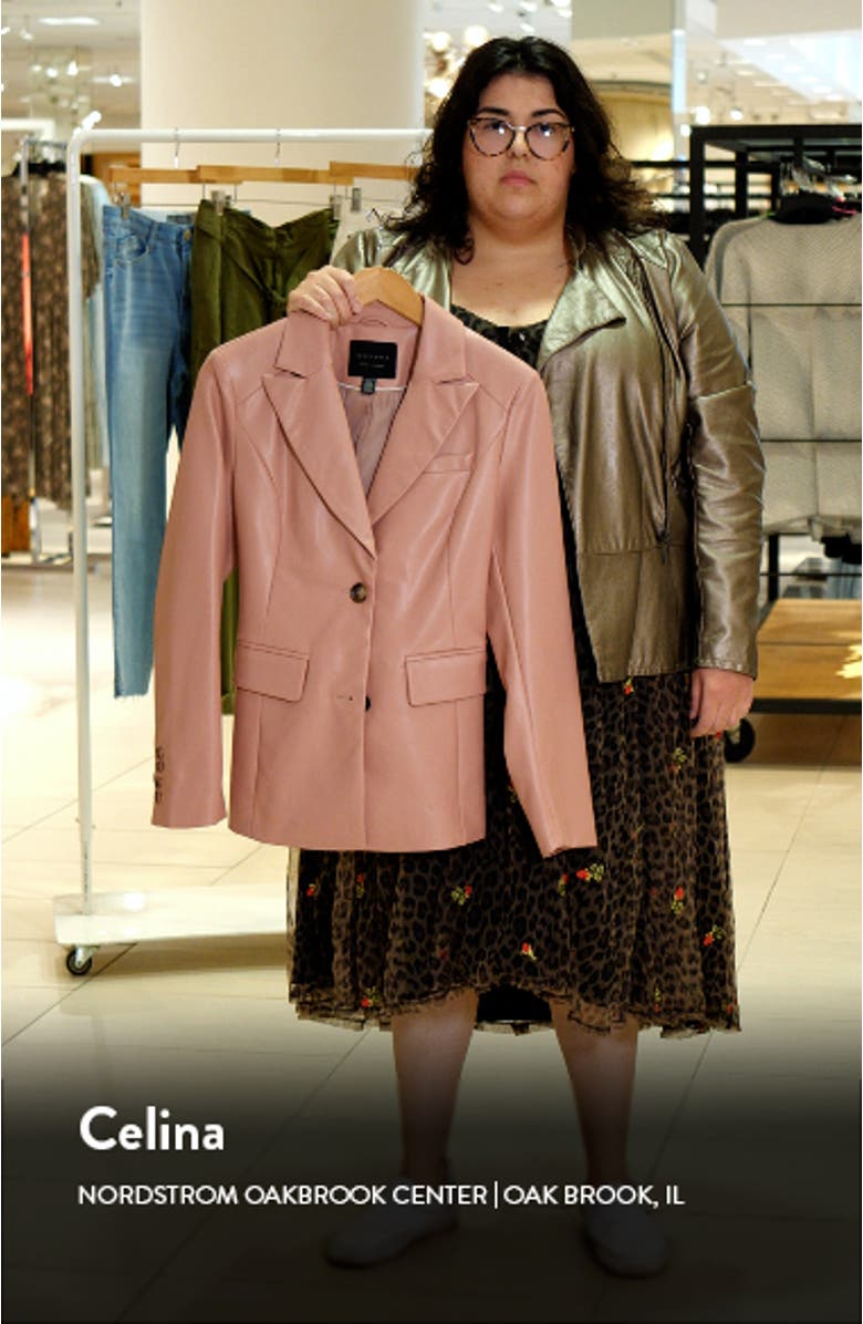 Corset Back Faux Leather Blazer, sales video thumbnail