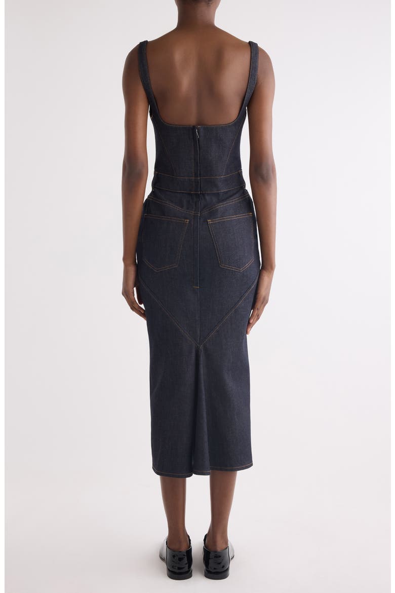 Kick Back Stretch Denim Dress, Alternate, color, DARK BLUE