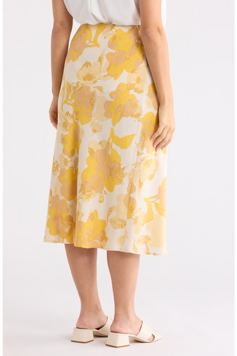 Floral Midi Skirt, Alternate, color, YELLOW