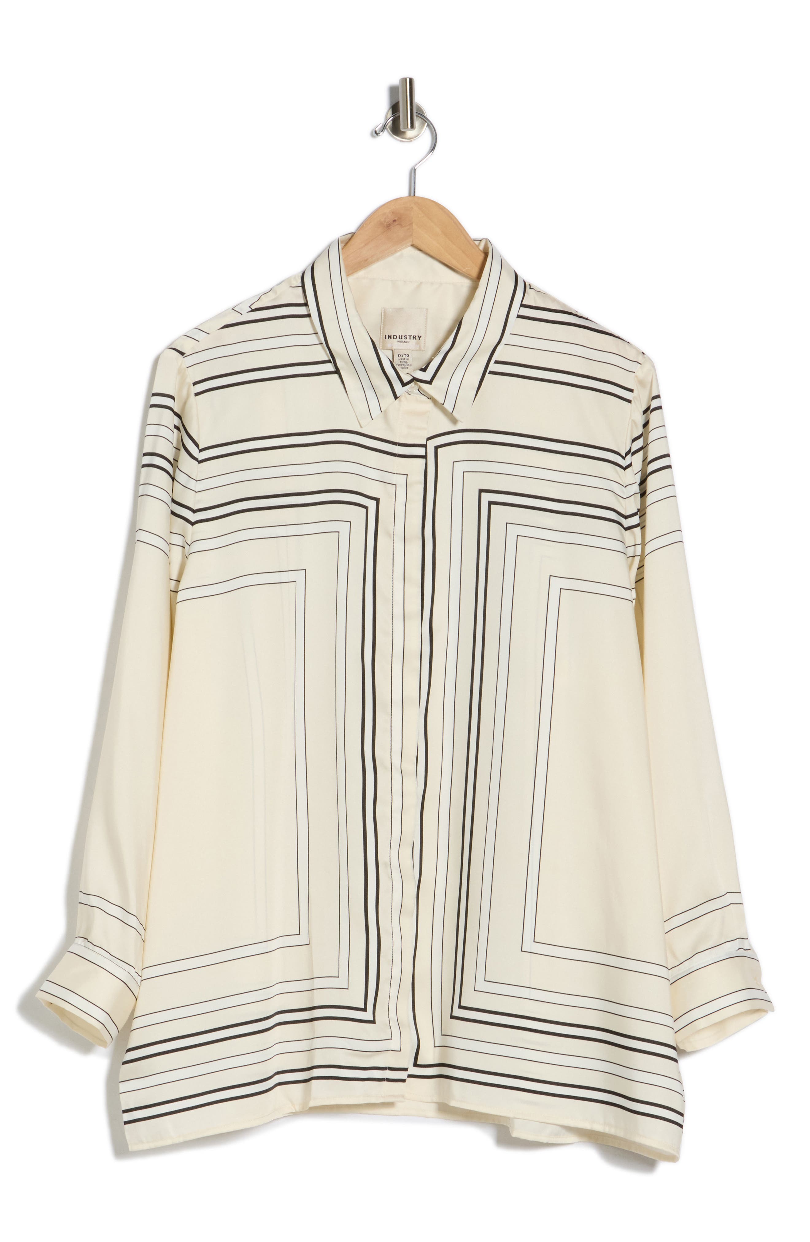 INDUSTRY REPUBLIC CLOTHING Geometric Print Button-Up Shirt