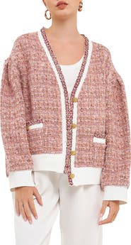 Endless Rose Premium Bouclé Wool Blend Cardigan