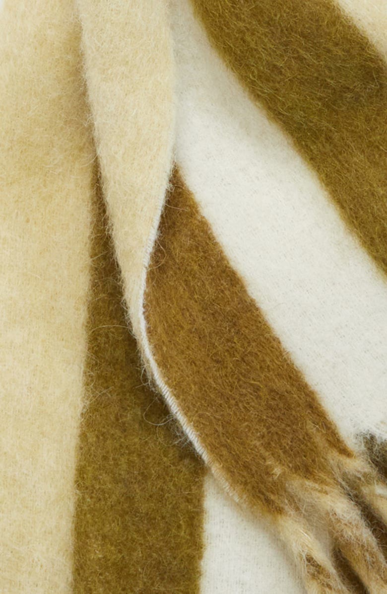 AMI PARIS Stripe Fringe Scarf, Alternate, color, Ivoire/ Anis/ Bronze/ Lichen