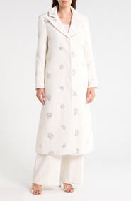 CeCe Sequin Starburst Bouclé Coat