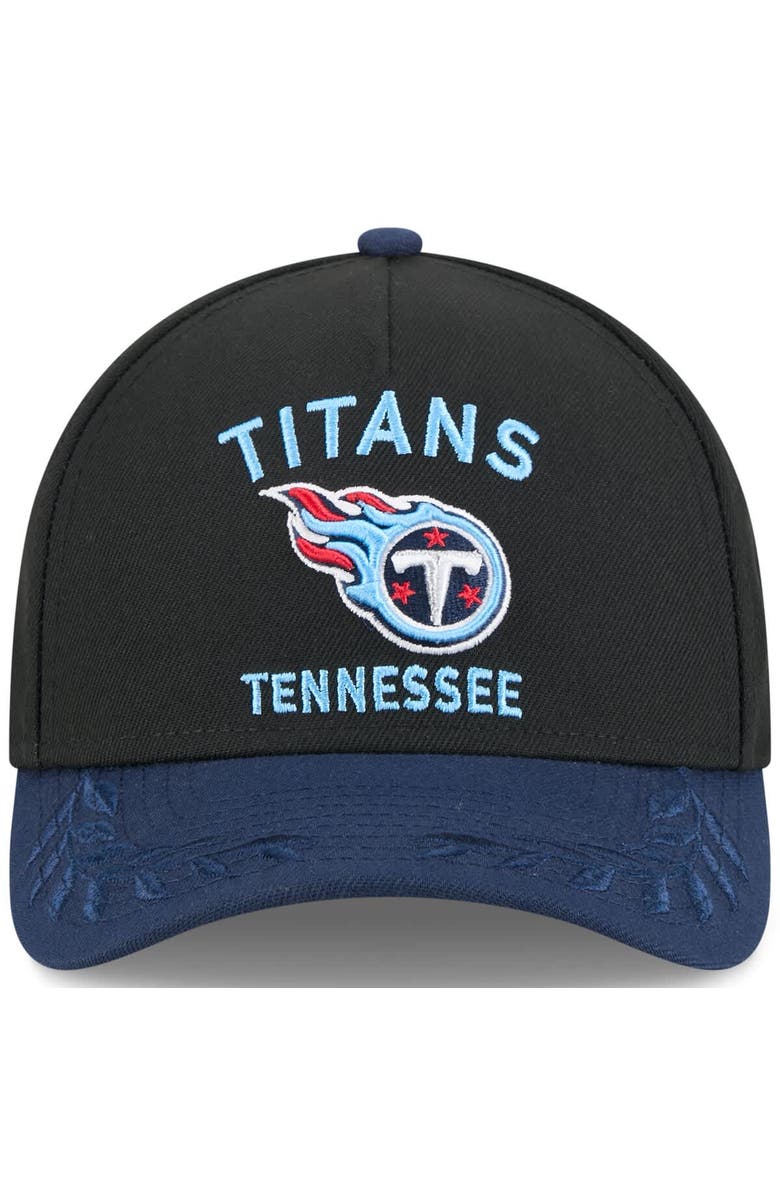 New Era Men's New Era Black/Navy Tennessee Titans 2025 NFL Draft 9FORTY A-Frame M-Crown Adjustable Hat, Alternate, color, Black
