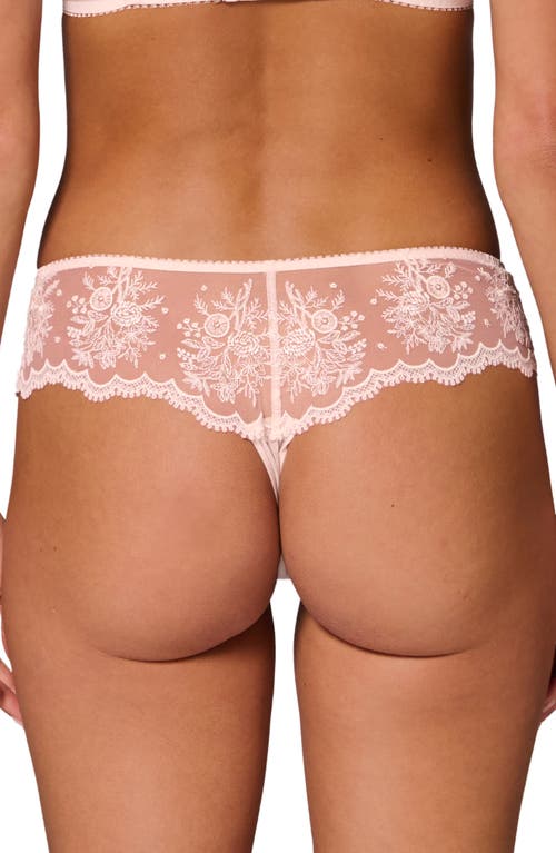 Simone Perele Intrigue Floral Embroidered Tanga In Sakura Pink