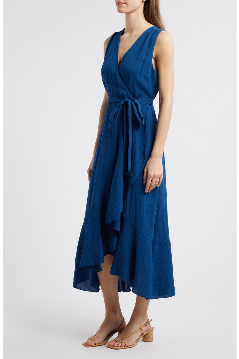 Sleeveless Faux Wrap Dress, Alternate, color, CHAMBRE