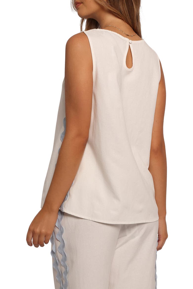 Jasinta Rickrack Trim Sleeveless Top, Alternate, color, CREAM BLUE