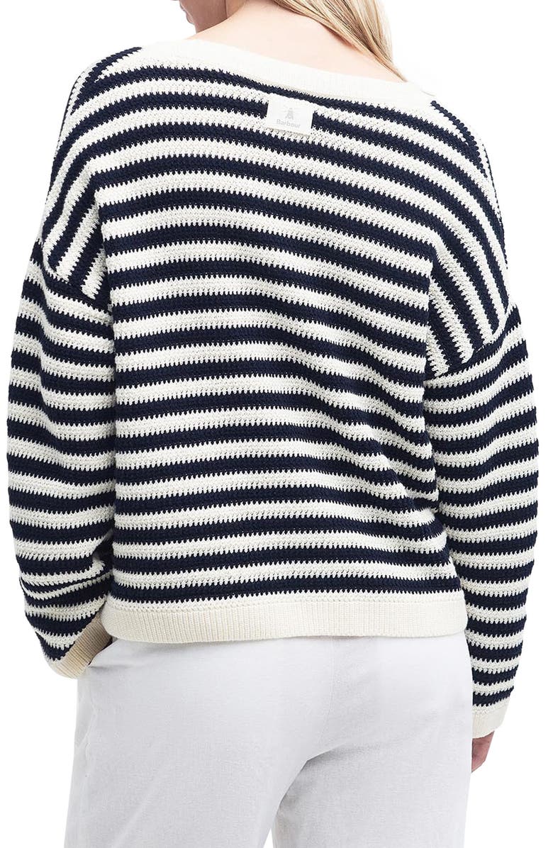 Barbour Sandgate Stripe Cotton V-Neck Cardigan, Alternate, color,