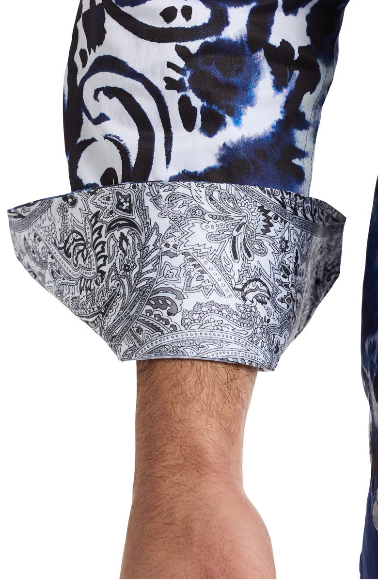 Robert Graham Potter Long Sleeve Cotton Button-Up Shirt, Alternate, color, Navy