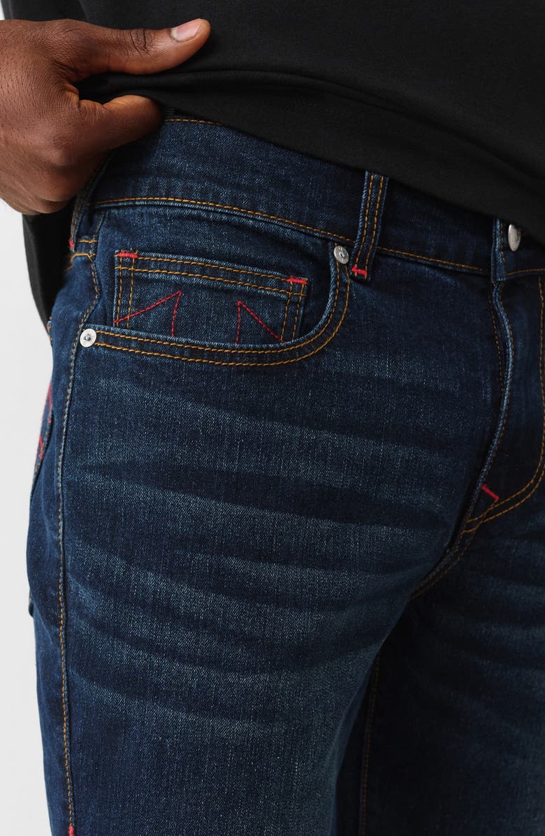 True Religion Geno Slim Leg Jeans, Alternate, color, Dark Mahogany Wood Wash