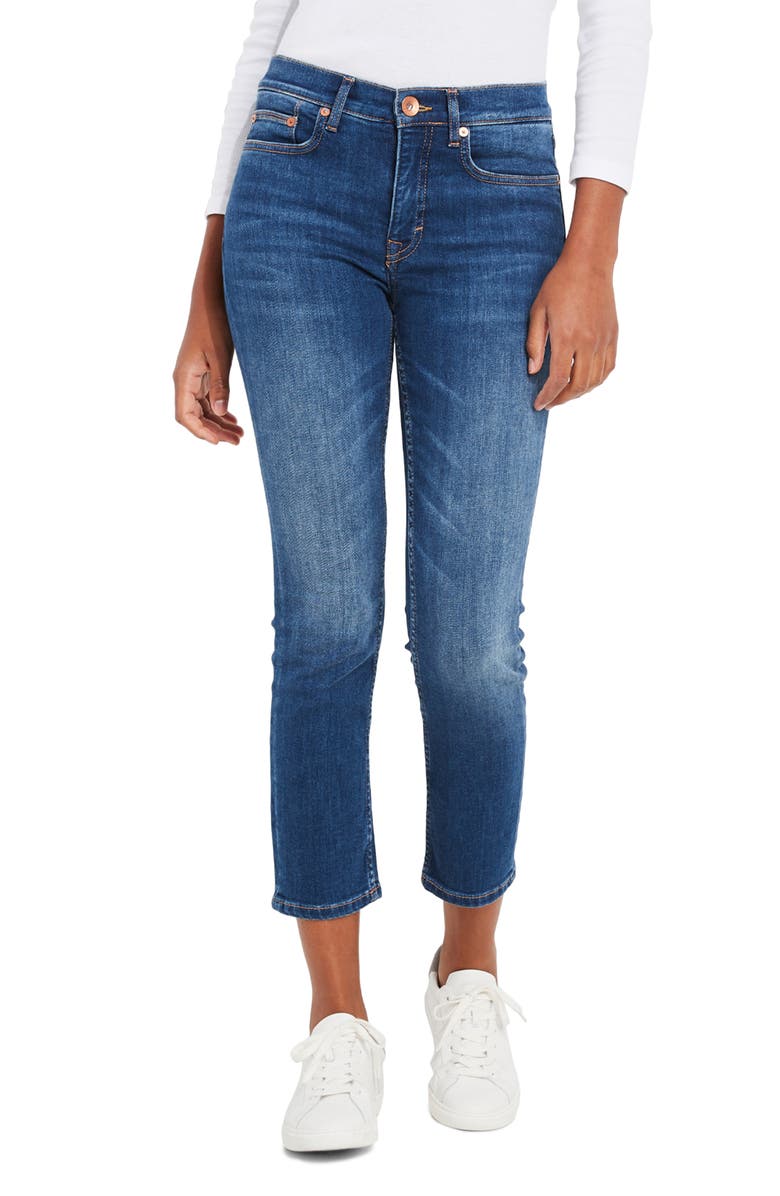 vineyard vines High Waist Crop Straight Leg Jeans, Main, color, 