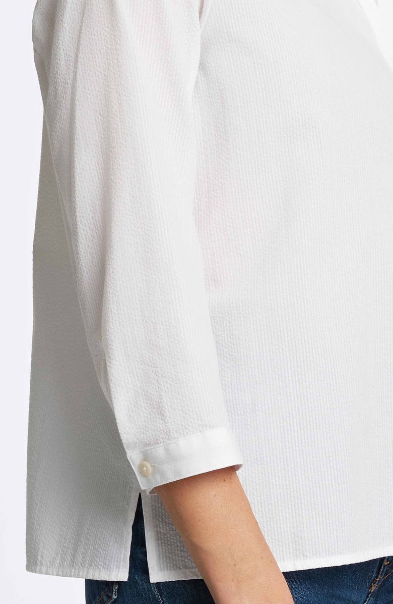 Foxcroft Mia Cotton Blend Seersucker Popover Top, Alternate, color, 