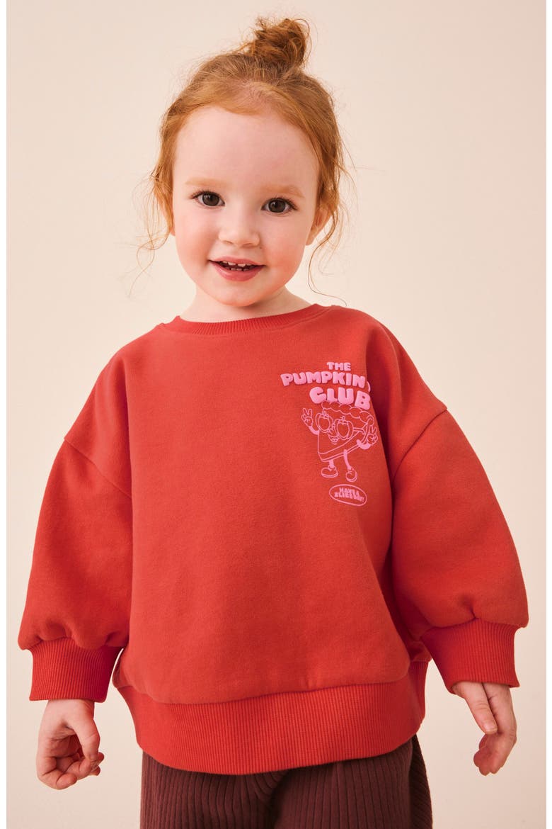 Kids' Pumpkin Pie Cotton Blend Sweatshirt, Alternate, color, ORANGE