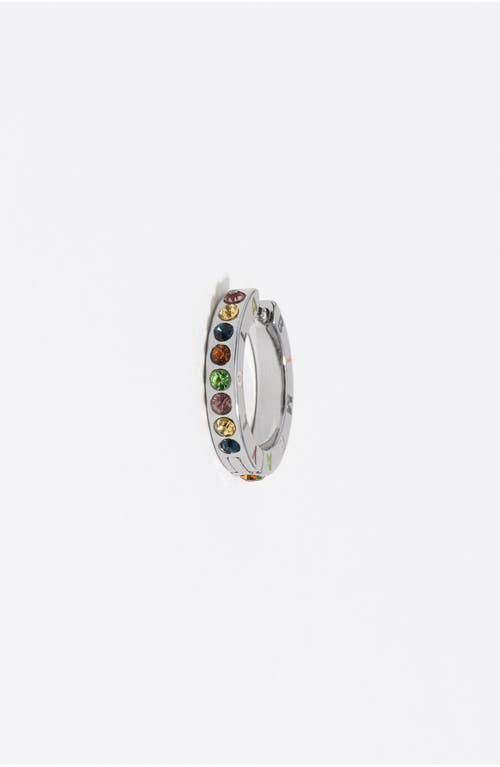 Bimba Y Lola Multicolored Crystals Logo Hoop Earrings In Metallic