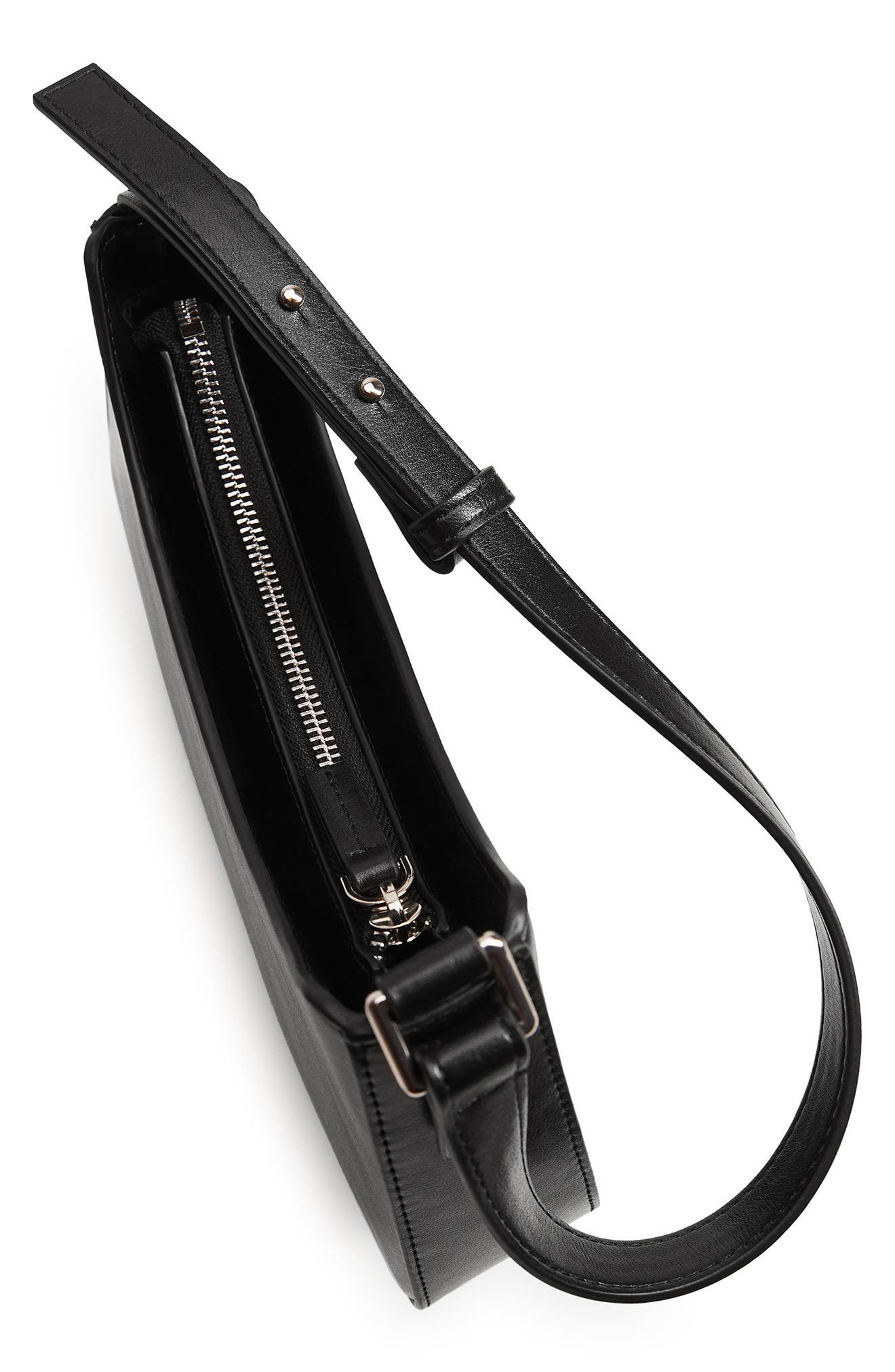 MANGO Baguette Faux Leather Bag, Alternate, color, 