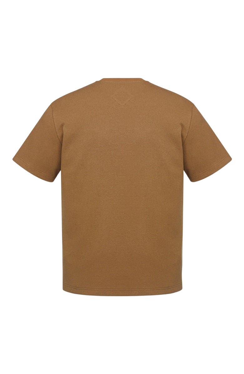 MCM Logo Patch Bouclé T-Shirt, Alternate, color, Cognac