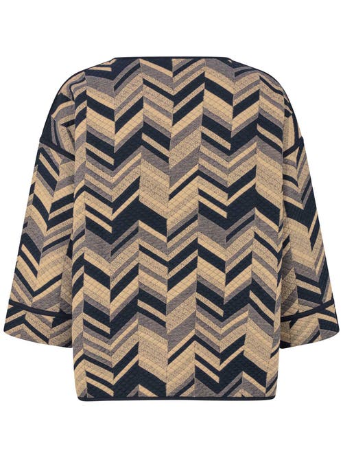 Masai Copenhagen Mabriella 3/4 Sleeve Round Neck Blouse In Brown