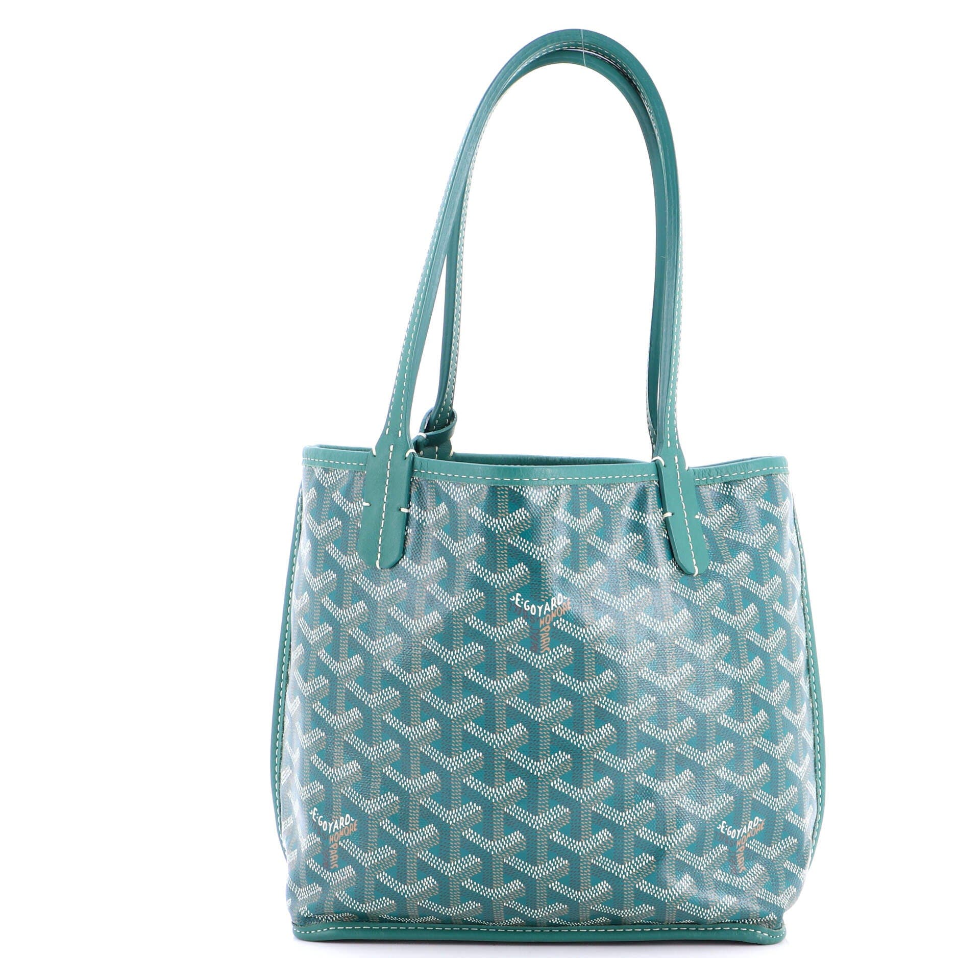 Pre-Owned Goyard Anjou Reversible Tote Coated Canvas Mini, Alternate, color, Green