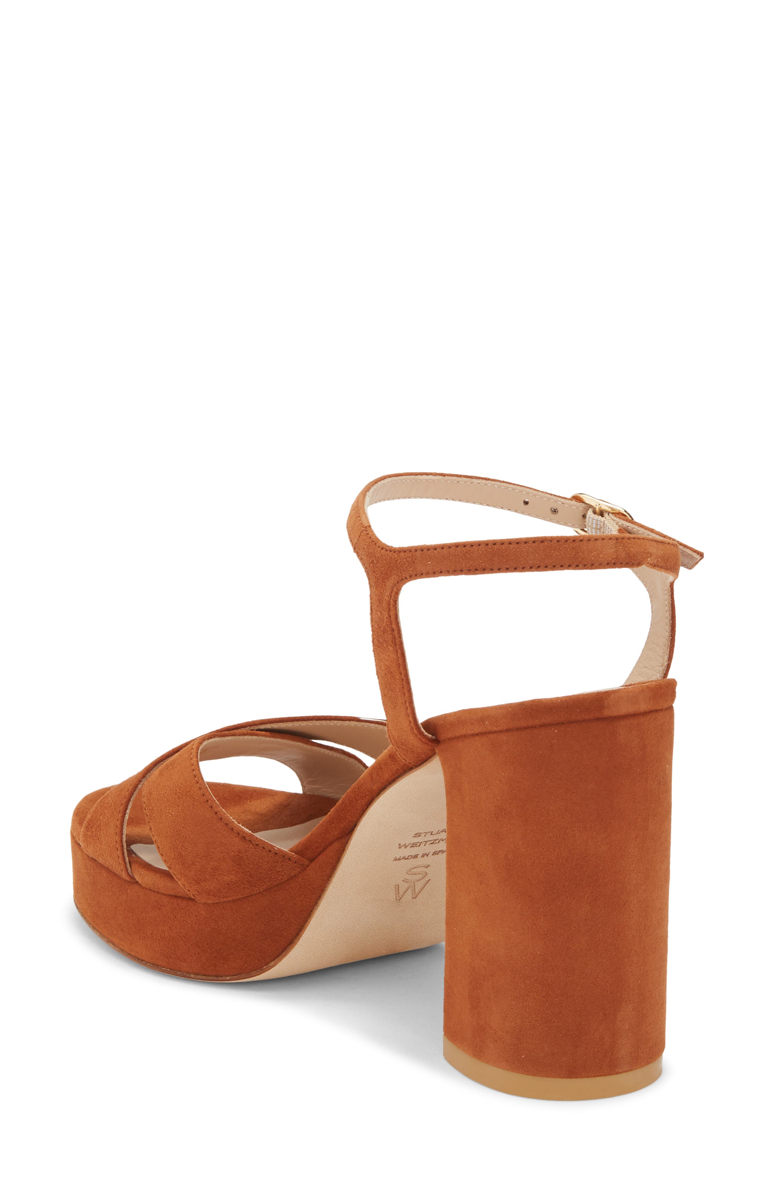 Stuart Weitzman Dayna Platform Sandal, Alternate, color, Bridle Brown