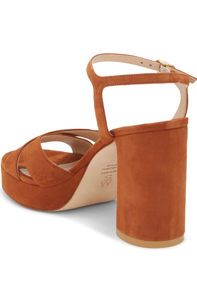 Stuart Weitzman Dayna Platform Sandal, Alternate, color, Bridle Brown
