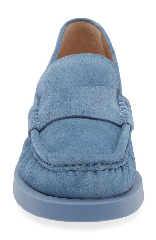Stuart Weitzman Blake Luxe Suede Slip-on Loafers In Blue Steel