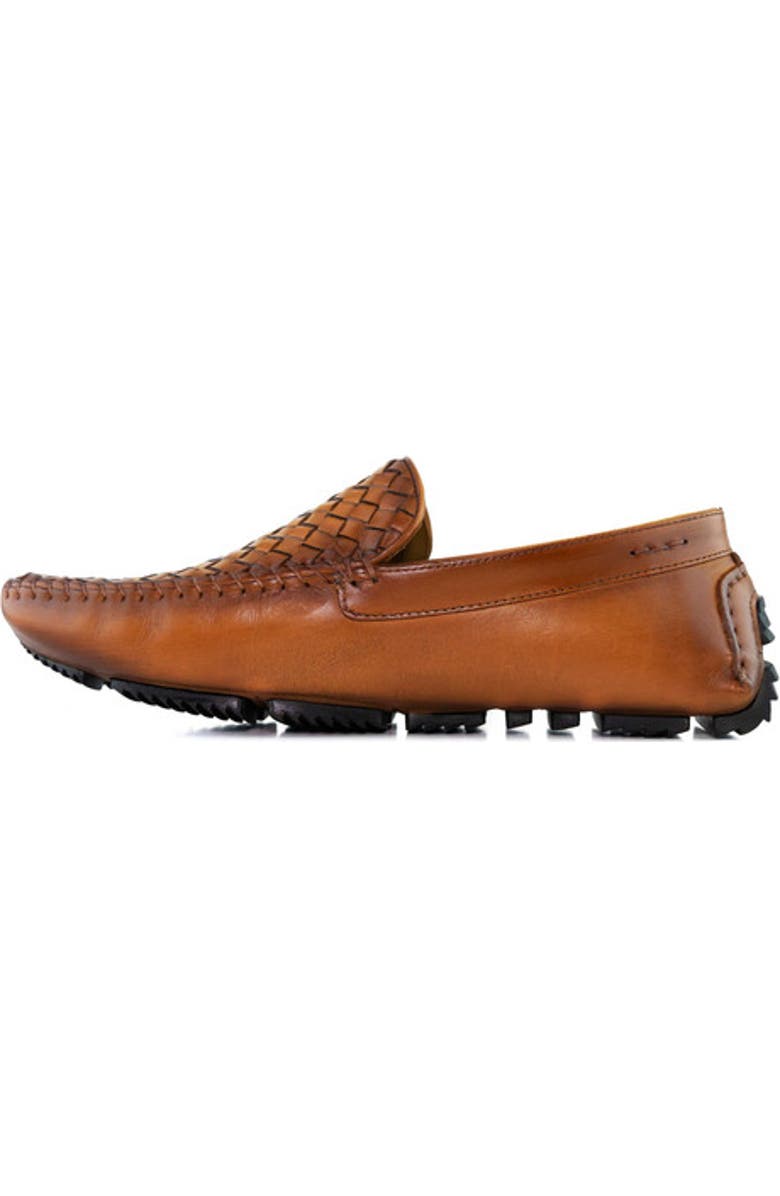 Marc Joseph New York Spring St Leather Venetian Weave Driver Loafer, Alternate, color, Cognac Basket Napa