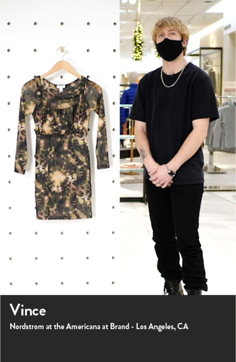 Tie Dye Long Sleeve Body-Con Mesh Dress, sales video thumbnail