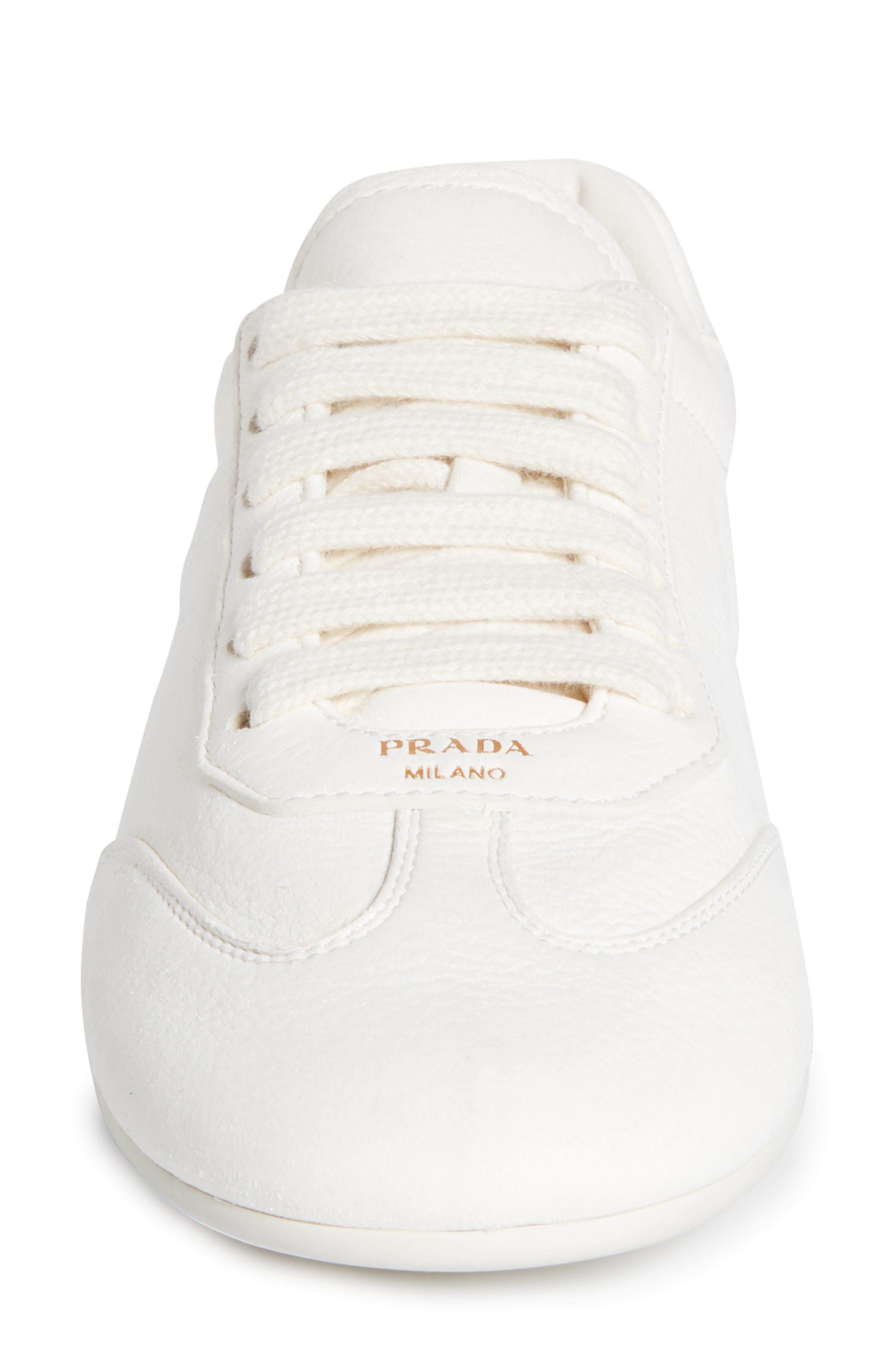Prada Low Top Sneaker, Alternate, color, Avorio