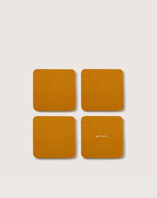 Graf & Lantz Graf Lantz Bierfilzl Merino Wool Square Coaster Multi 4 Pack In Turmeric