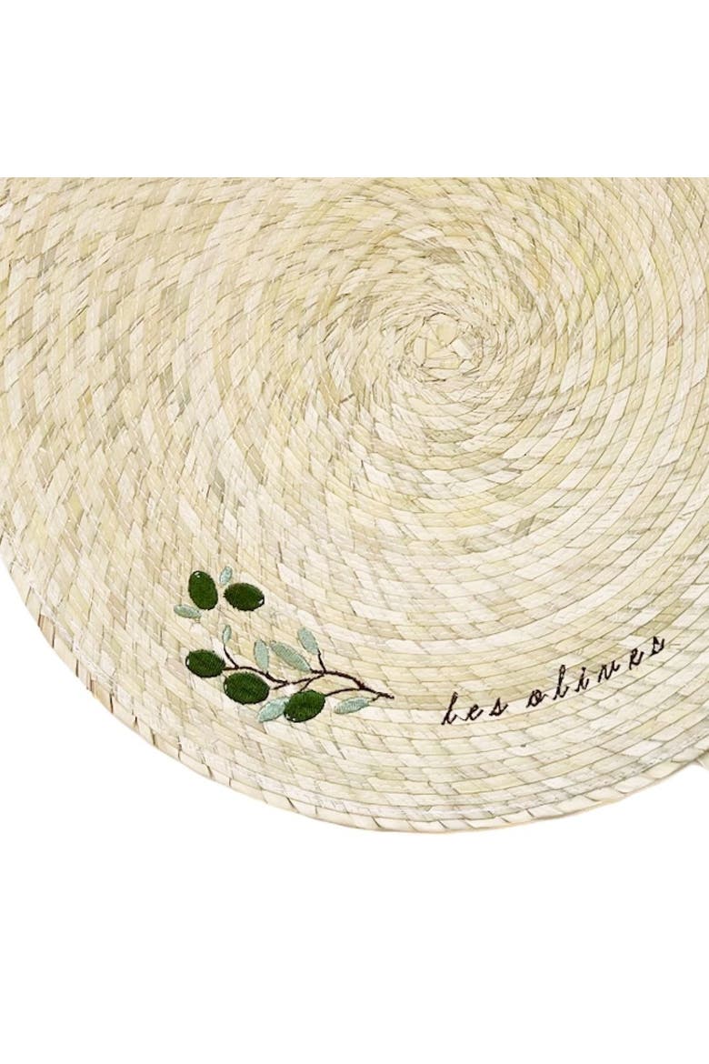Double Sided Placemat with Embroidery, Alternate, color, Les Olives