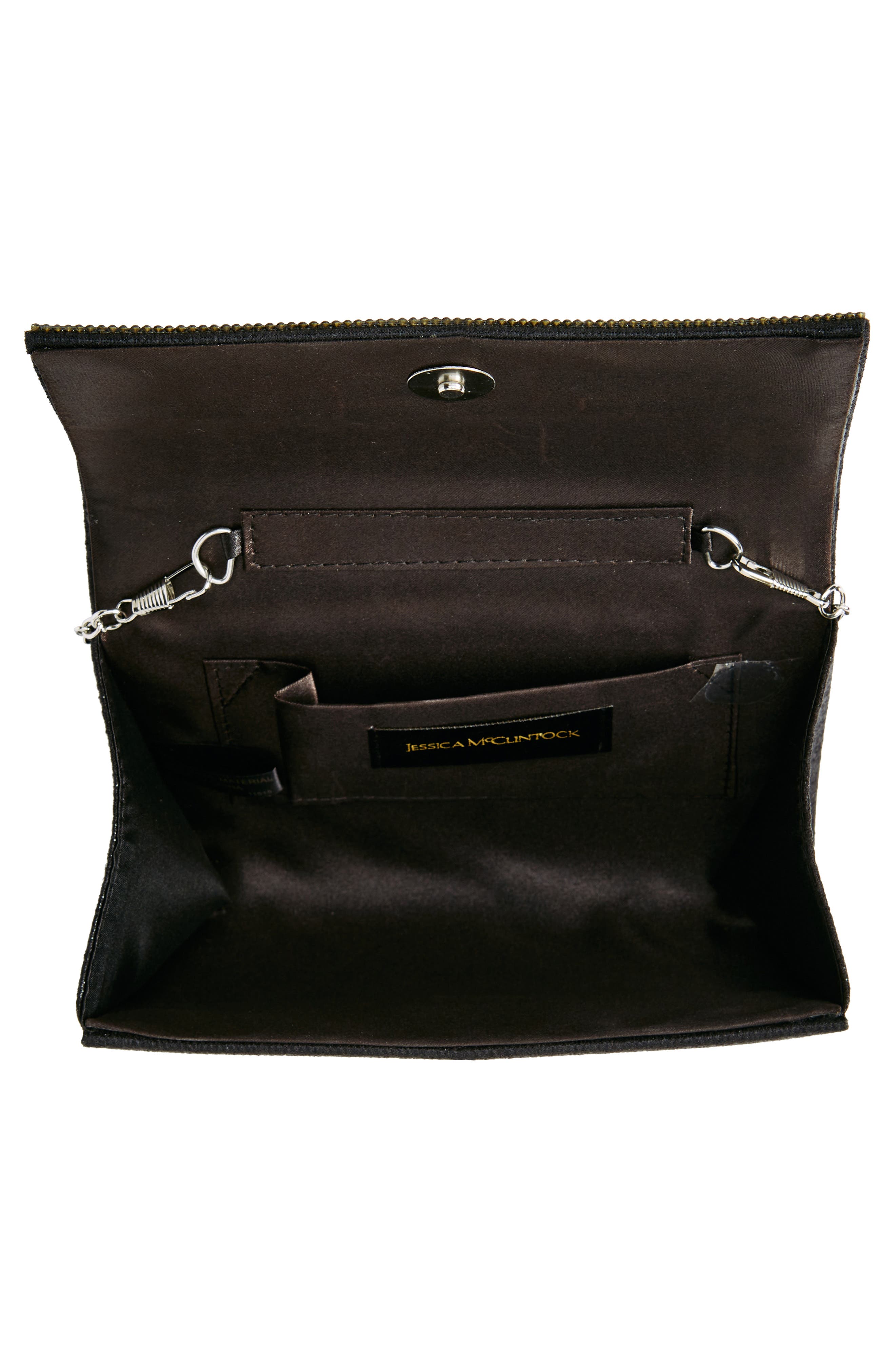 Jessica McClintock Alexis Rhinestone Crossbody Clutch, Alternate, color, Black