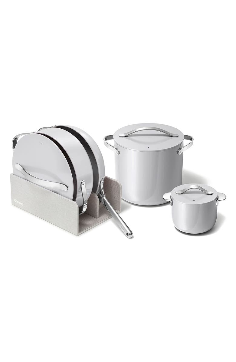 CARAWAY Nonstick Ceramic 7-Piece Cookware Set with Lid Storage, Alternate, color, Gray