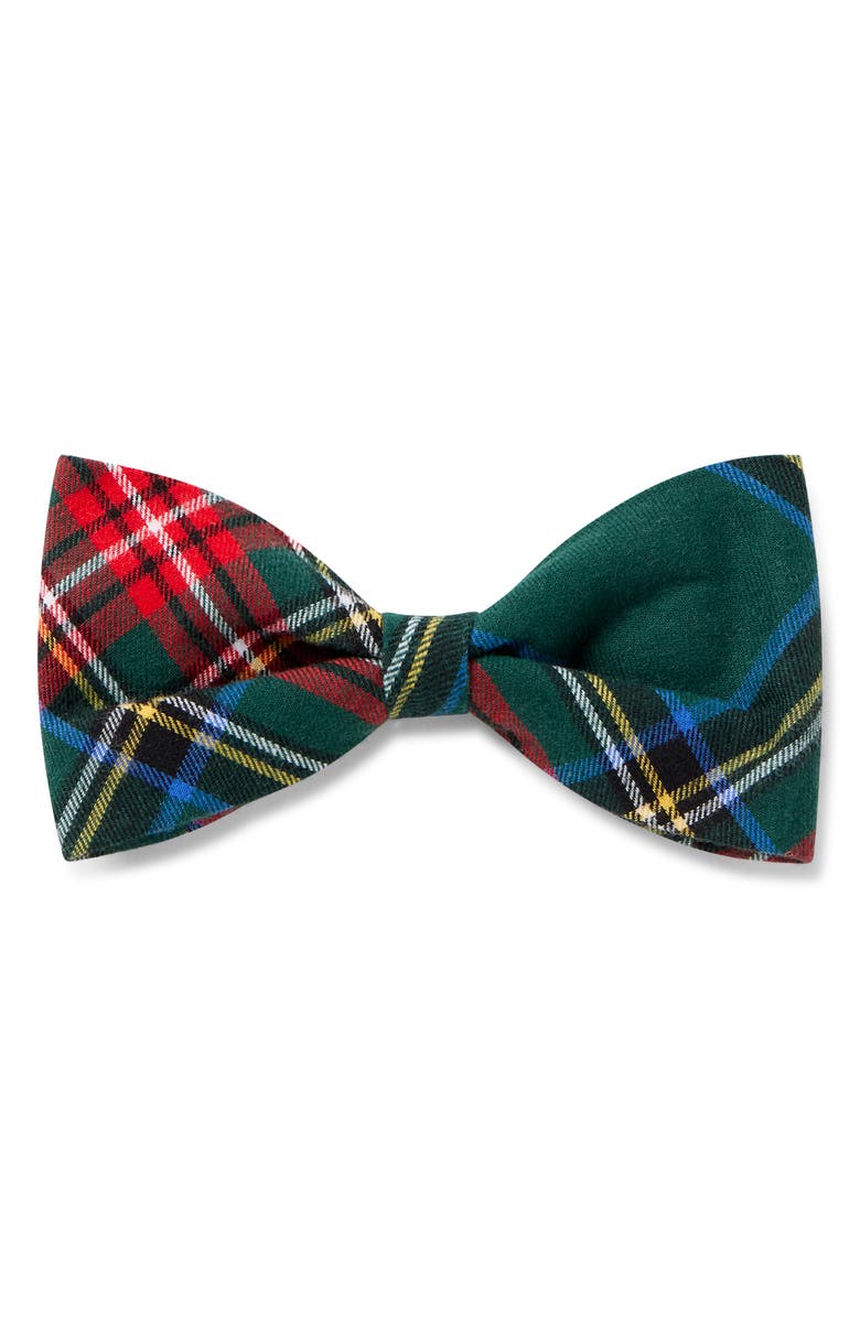 Petite Plume Kensington Tartan Dog Bow Tie, Main, color, Green