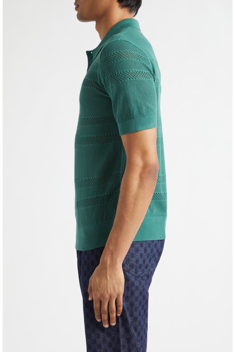 Mercy Mixed Stitch Polo Sweater, Alternate, color, PINE