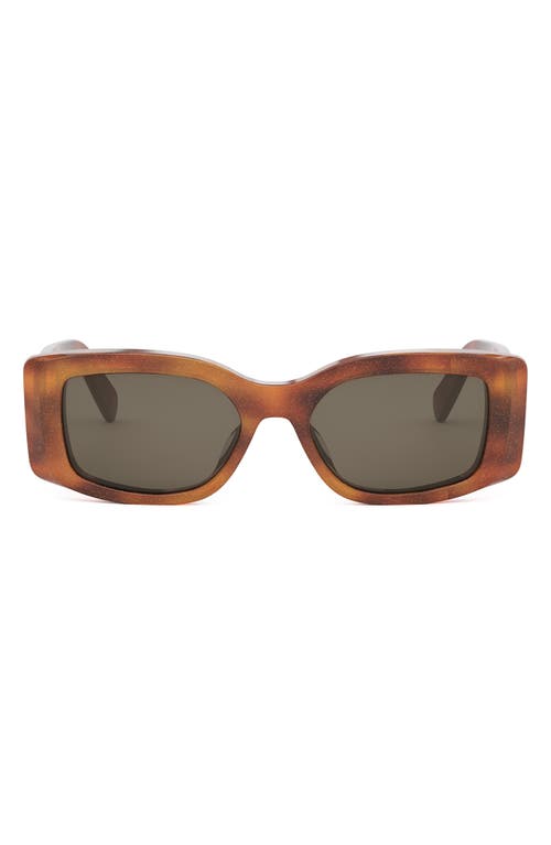 Celine Maxi Triomphe Rectangle Sunglasses In Blonde Havana/brown