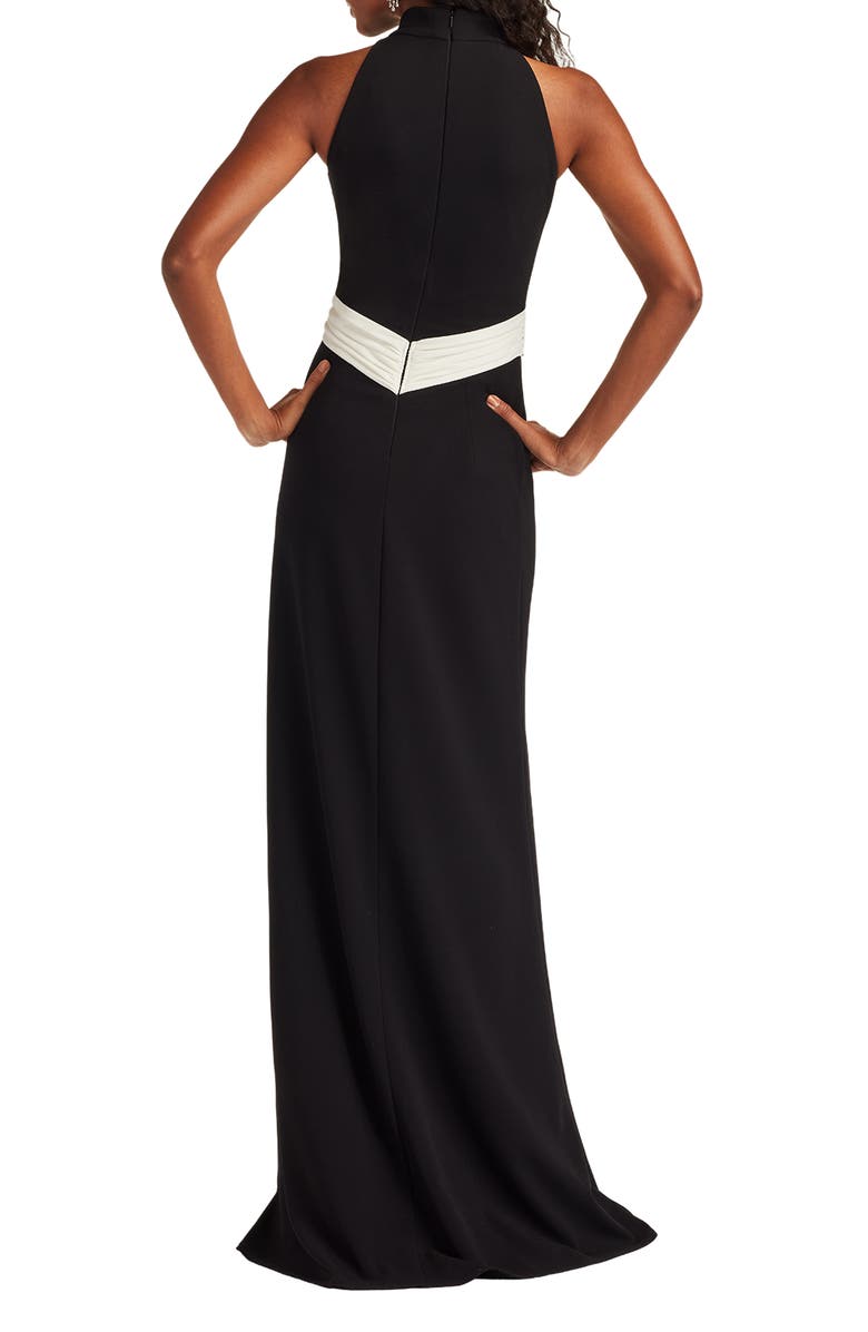 Tadashi Shoji Sleeveless Sheath Gown, Alternate, color, Black/ Ivory