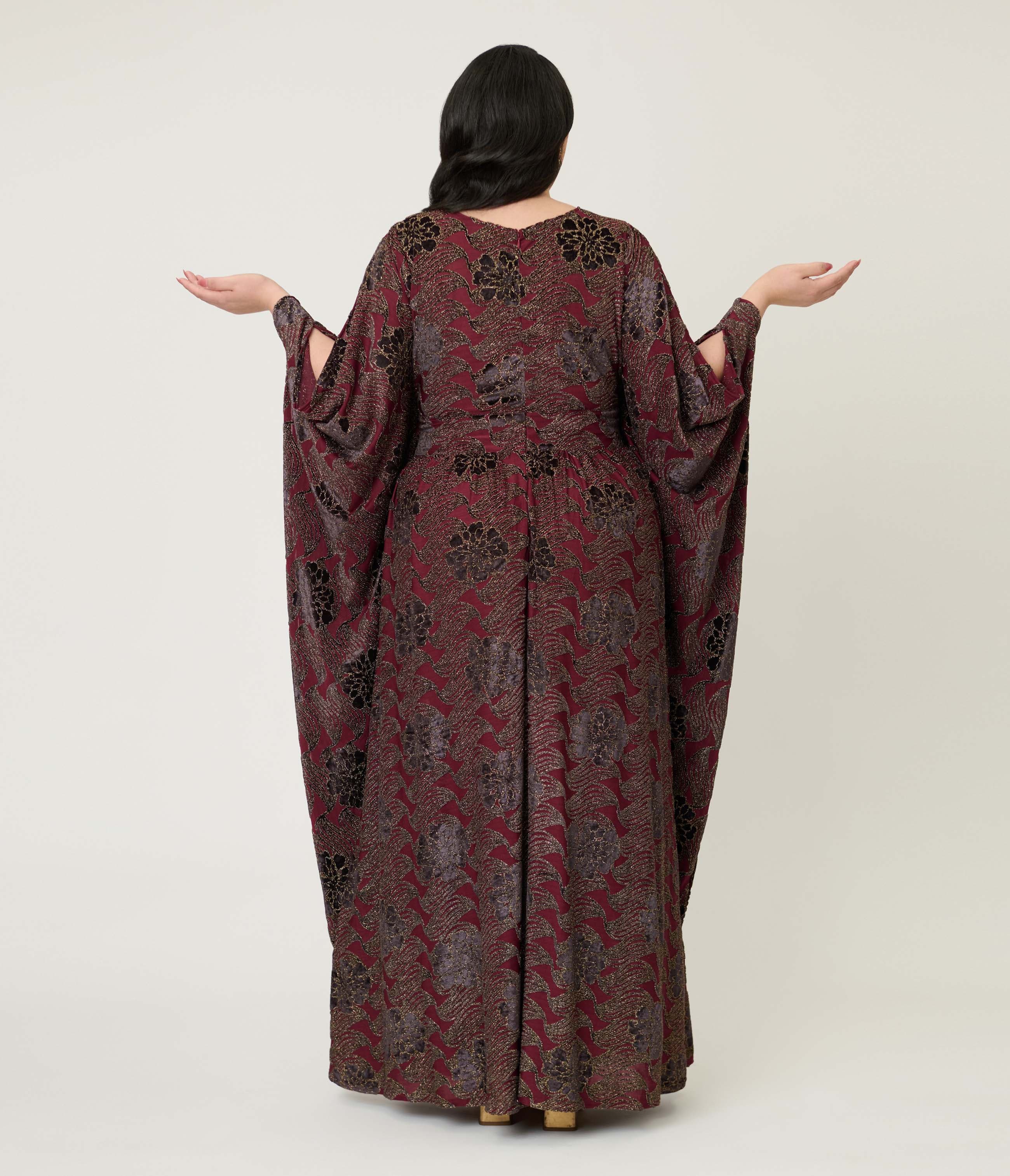 Plus Size 1960s Flutter Sleeve Caftan - image 4