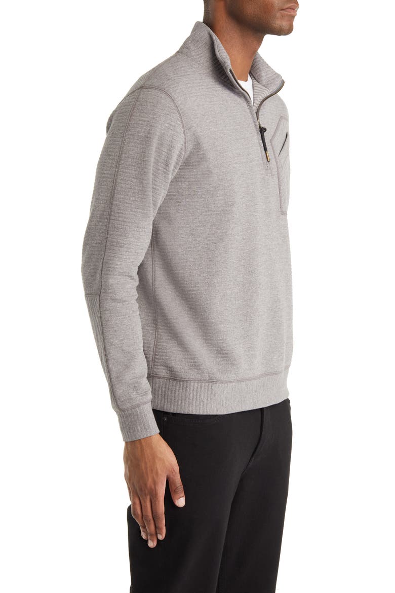 Quilted Half Zip Pullover, Alternate, color, MEDIUM GREY