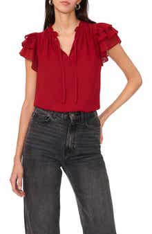Ruffle Flutter Sleeve Top