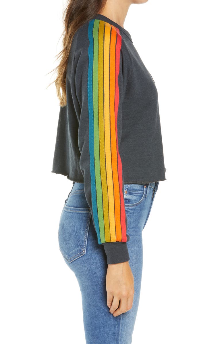 Aviator Nation Bolt Crop Sweatshirt, Alternate, color, 