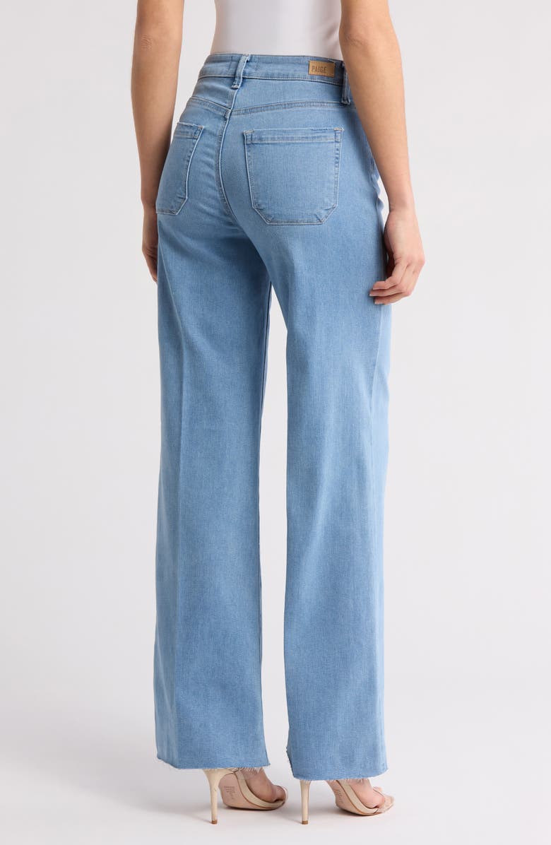 PAIGE Genesee Raw Hem High Waist Wide Leg Jeans, Alternate, color, 